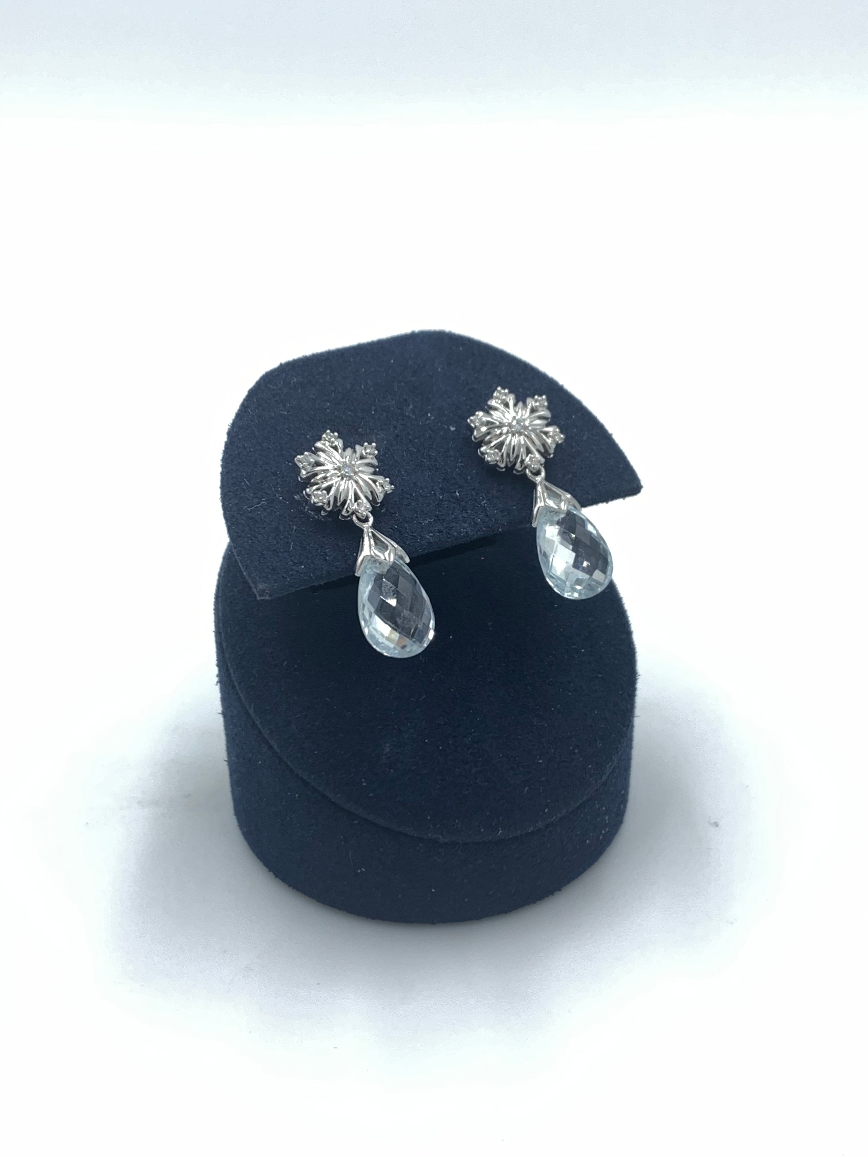 0.10ctw white gold Disney enchanted aquamarine earrings
