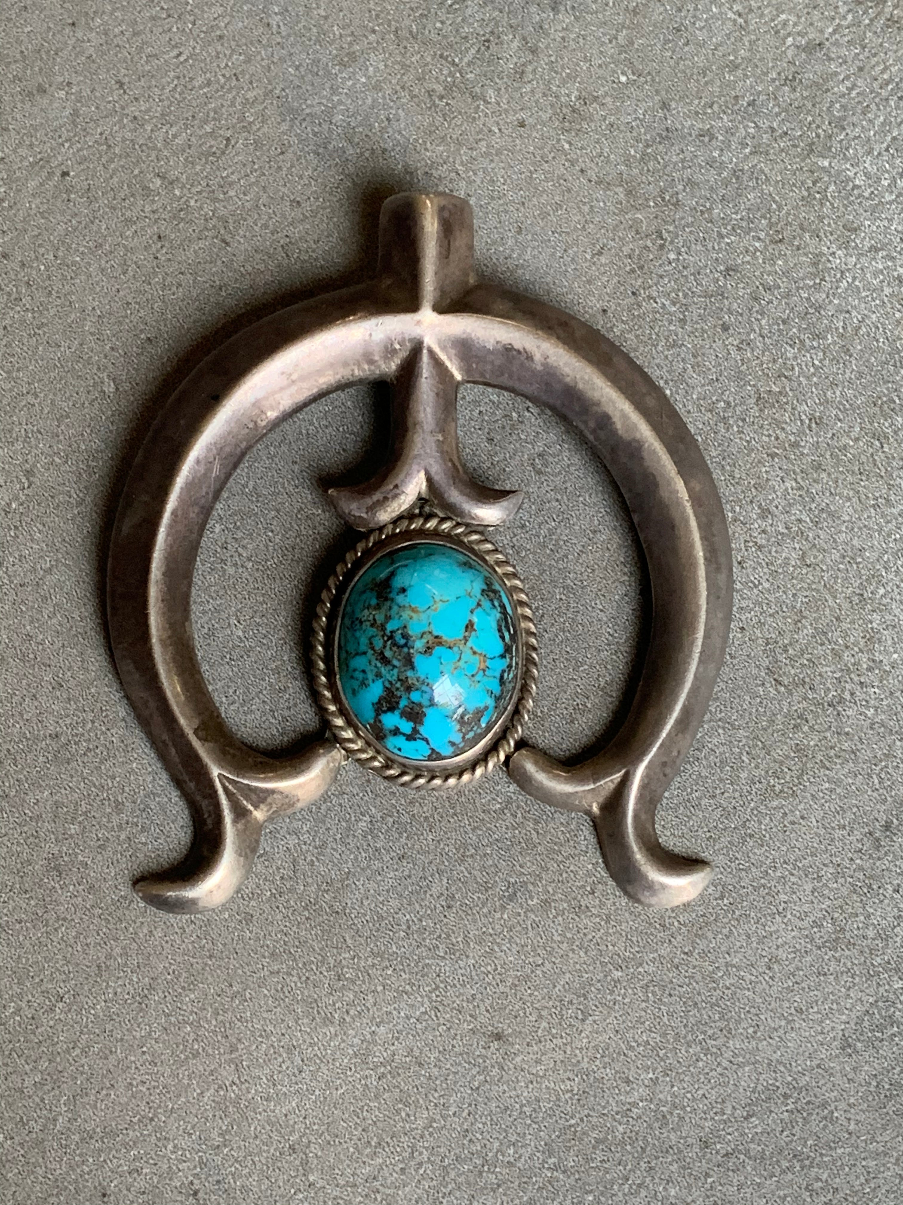 Native American Sterling Turquoise Naja