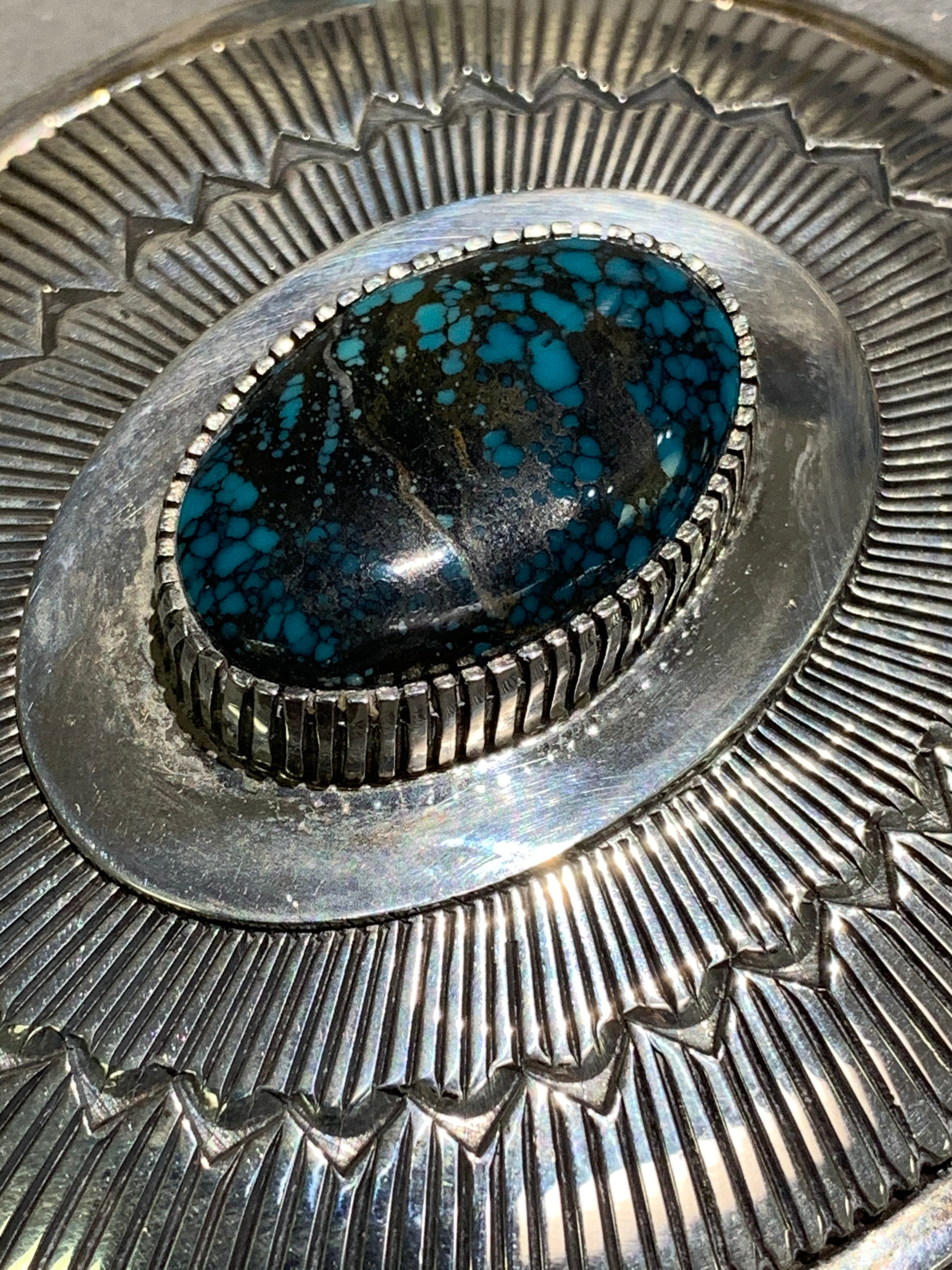 Gibson Nez Navajo Sterling Silver Turquoise Buckle