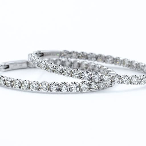 5 ctw Diamond Hoop Earrings Inside/Out