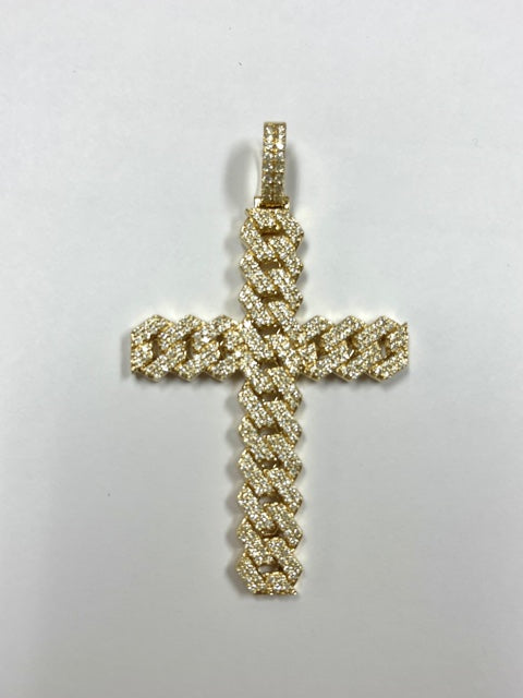 3.2 ctw Miami Cuban Diamond Cross