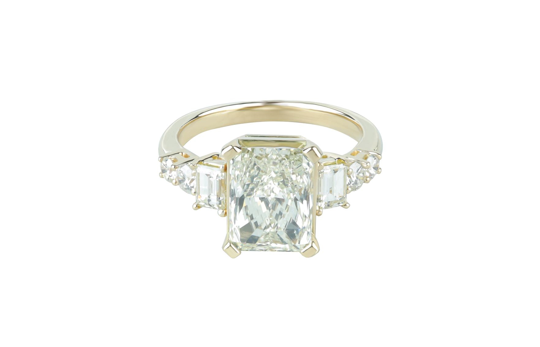 3.19 ctw GIA Certified Radiant Cut Diamond Engagement Ring 18k