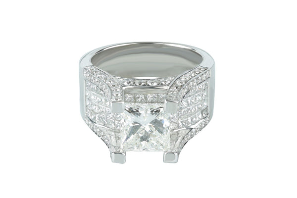 5 ctw GIA Certified Princess Cut Diamond Engagement Ring 18k