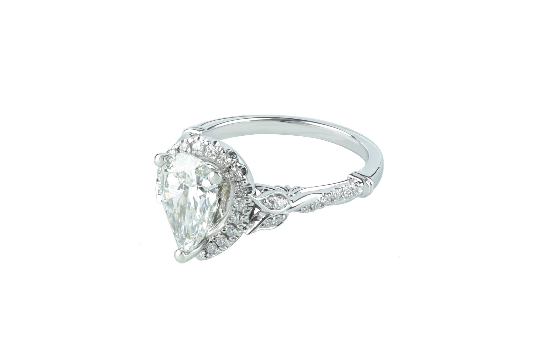 Luminar 1.79 ctw GIA Certified Pear Cut Diamond Engagement Ring