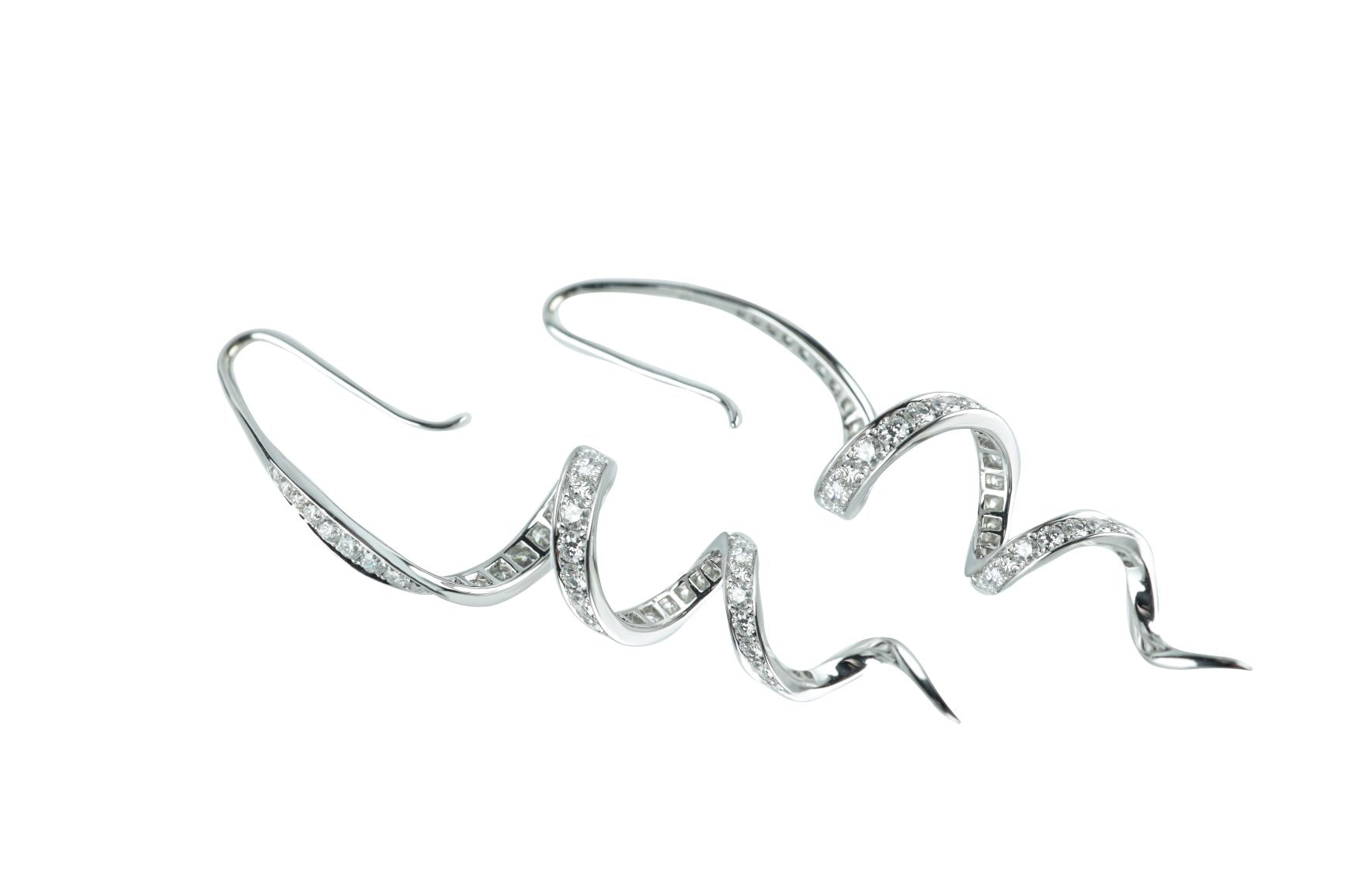 4 ctw Diamond Swirl Earrings