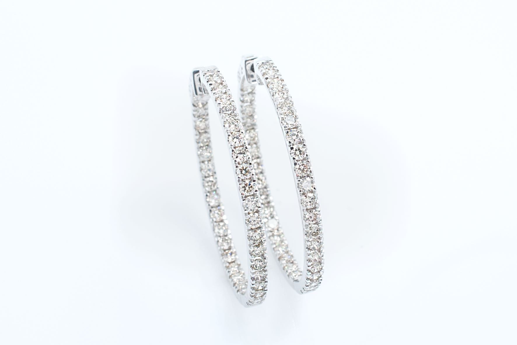 5 ctw Inside/Out Diamond Hoop Earrings