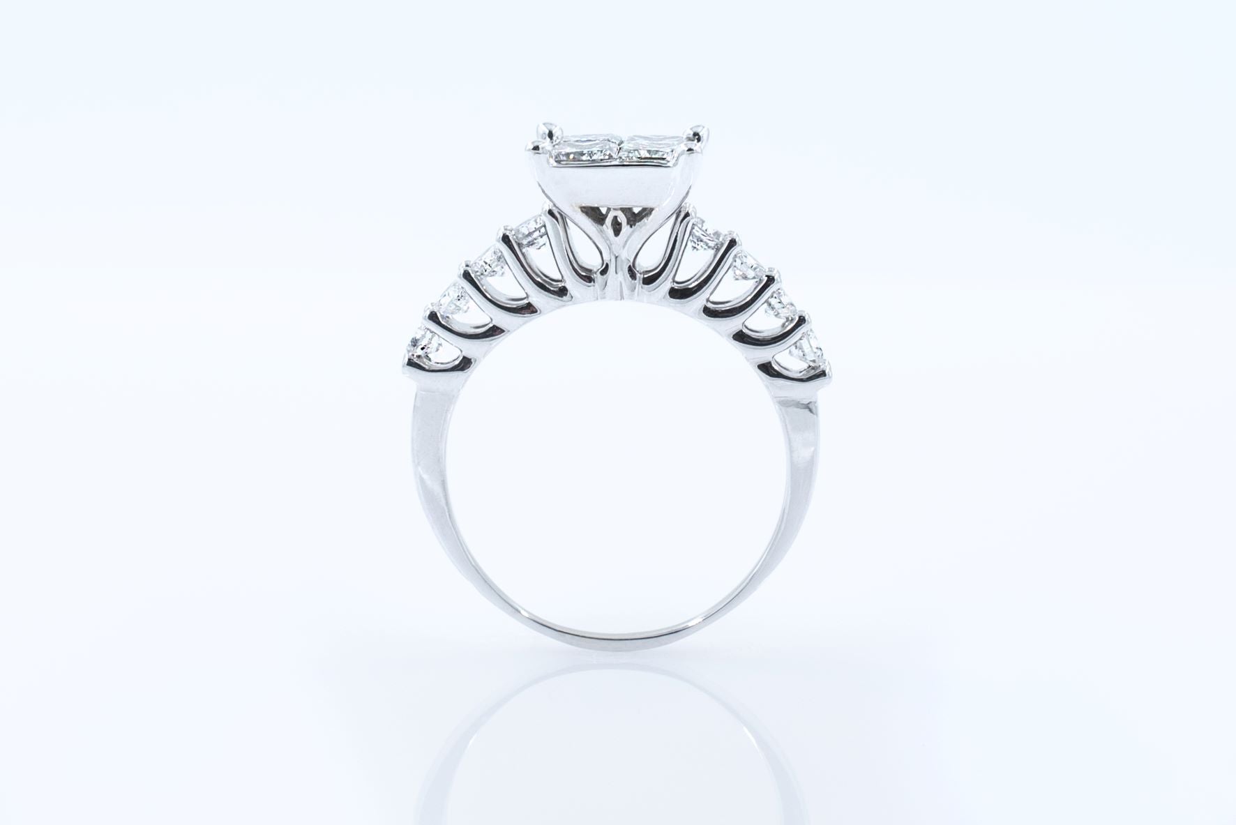 2.00 ctw Invisible Set Princess Cut Diamond Ring