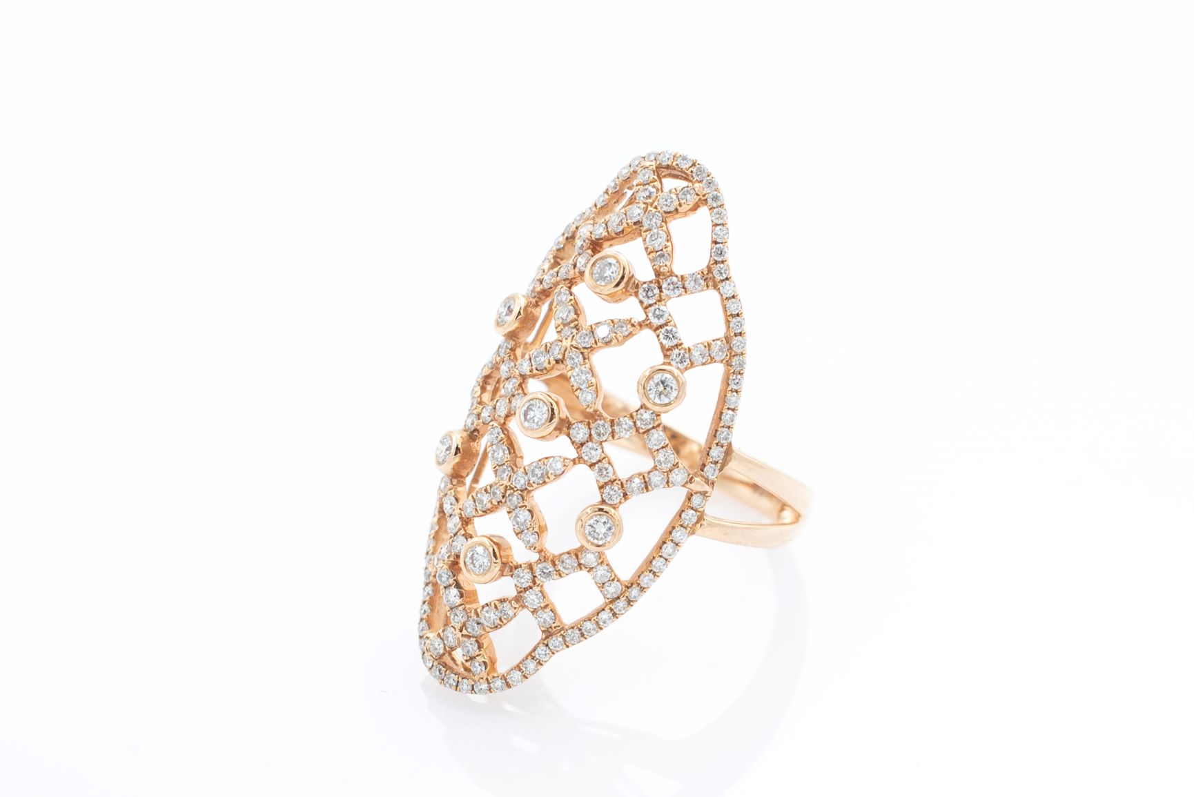 Rose Gold Fancy Lace Style Diamond Ring