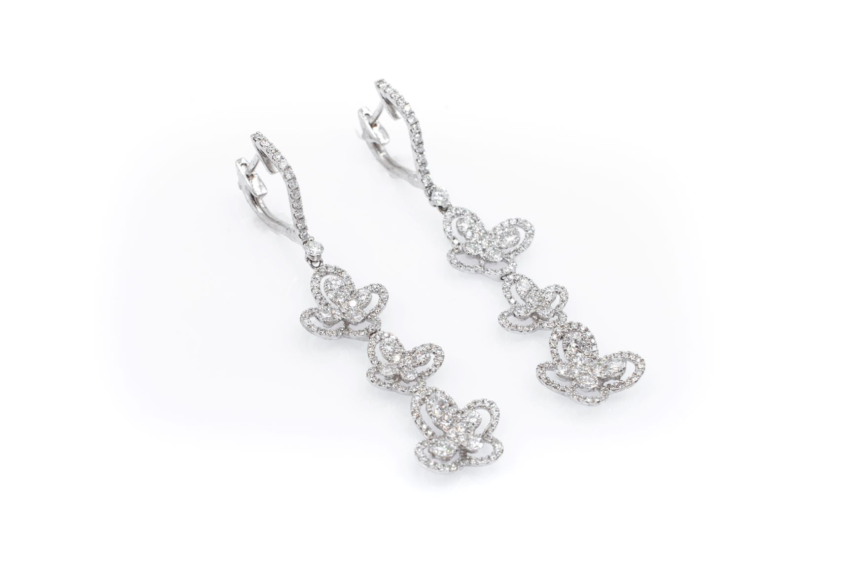 2.14 ctw Butterfly Diamond Earrings 18k