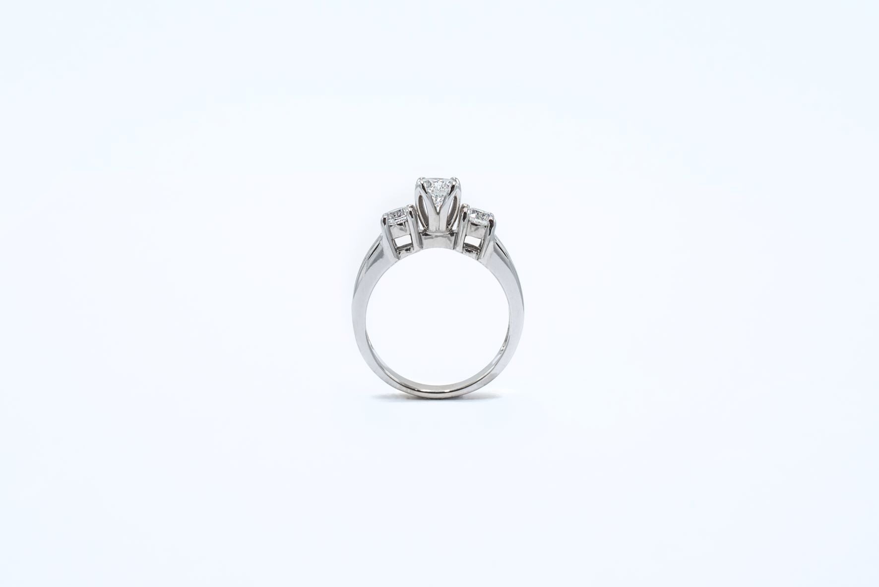 1.70 ctw 14kt White Gold Three-Stone “Past Present Future” Diamond Ring