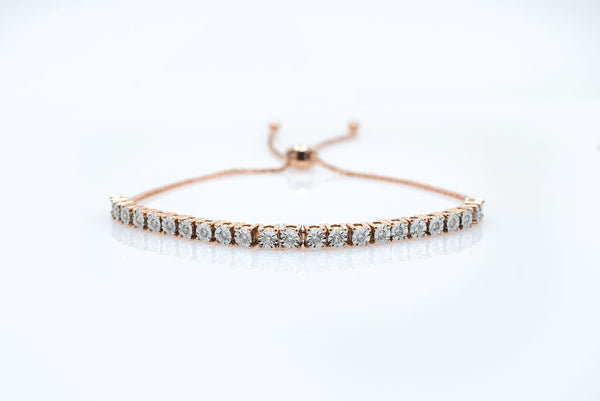 Diamond Illusion Set Bolo Adjustable Bracelet