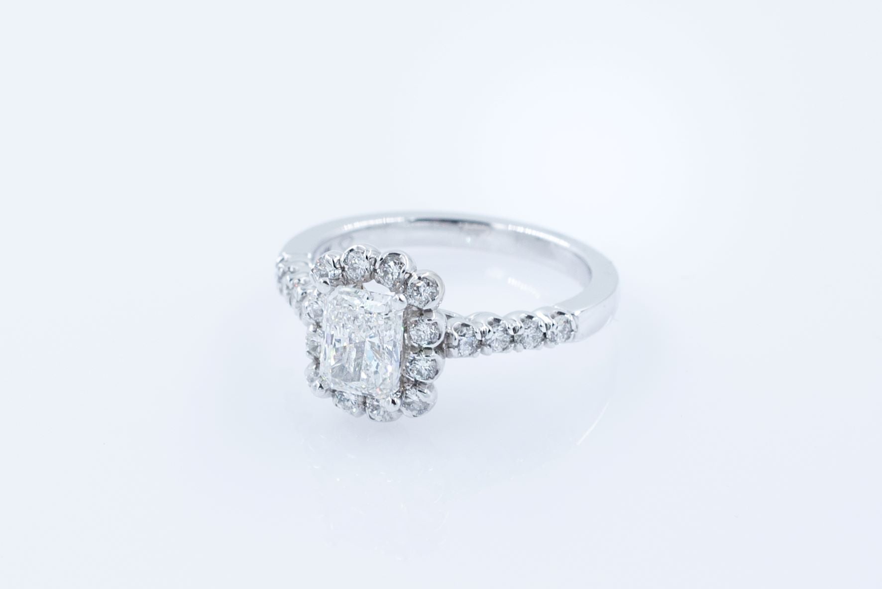 1.52 CTW Radiant Halo Diamond Ring