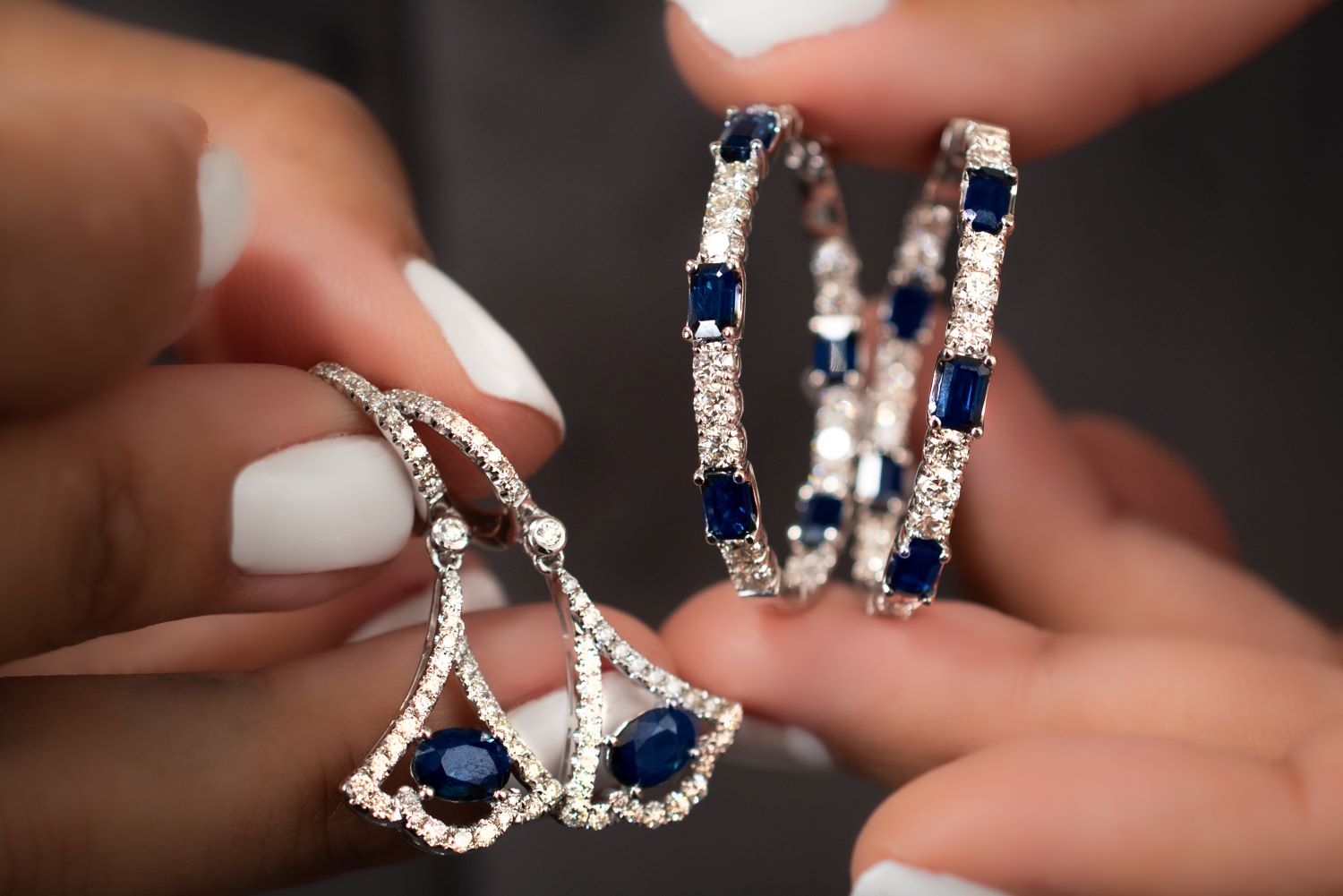 Sapphire and Diamond Hoop Earring