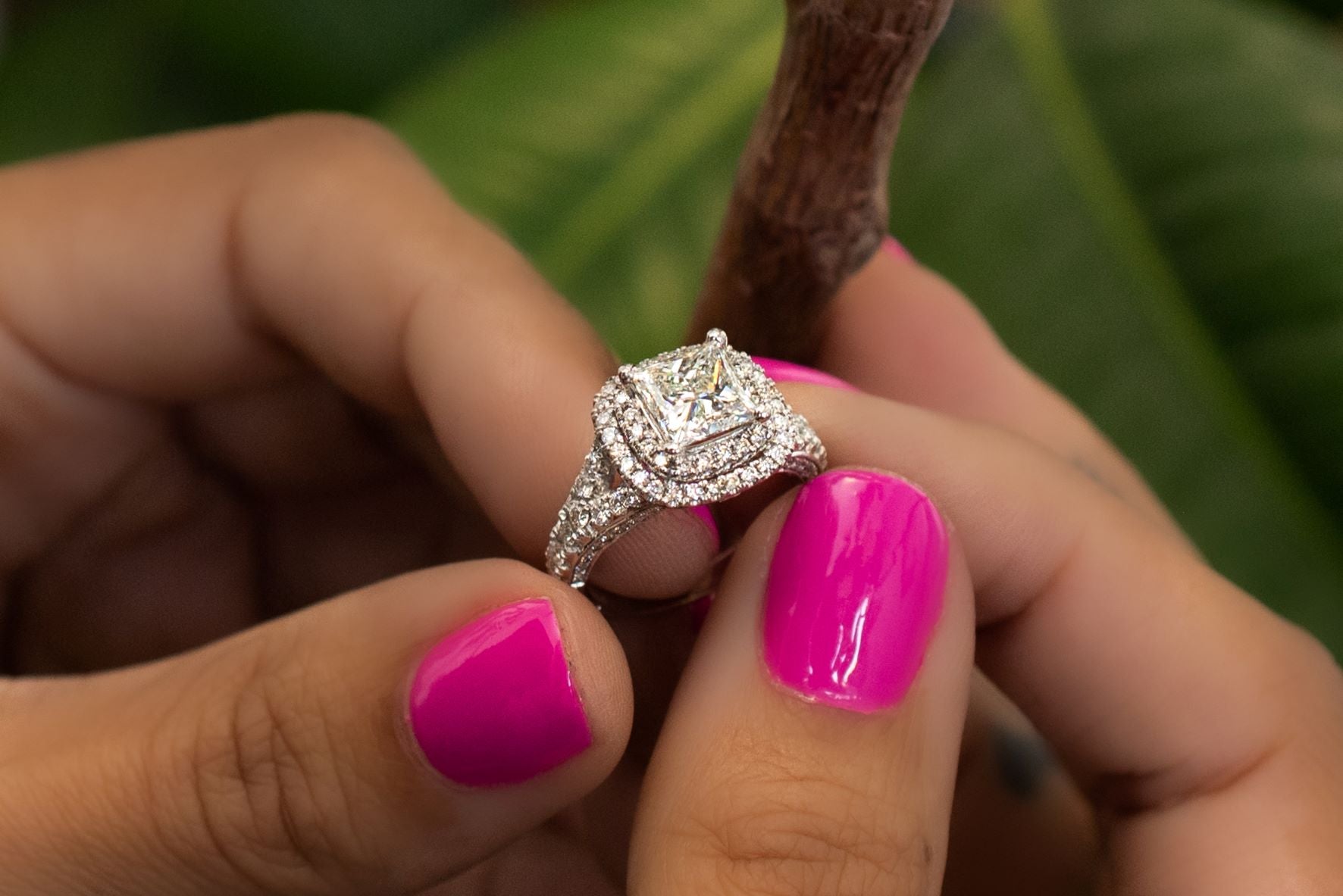 2.01 ct Princess Cut 5 ctw Diamond Engagement Ring