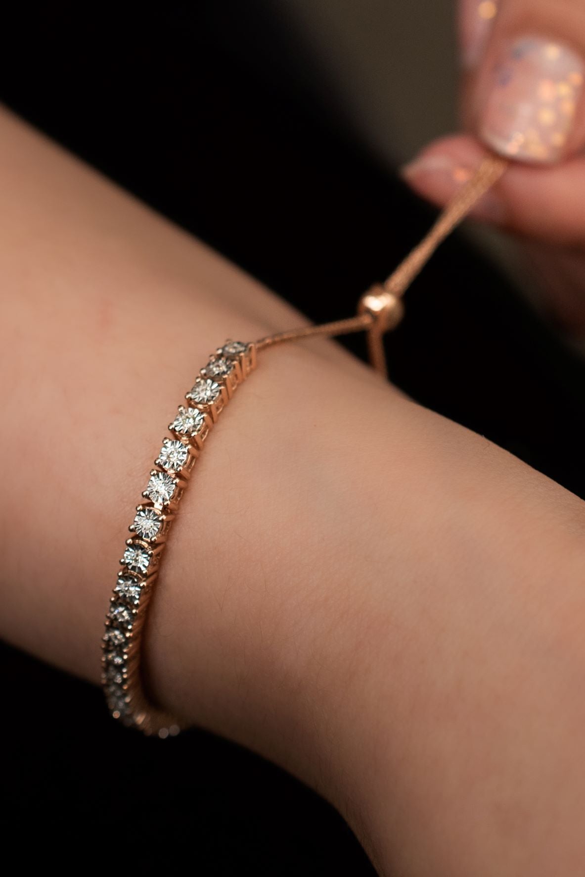 Diamond Illusion Set Bolo Adjustable Bracelet