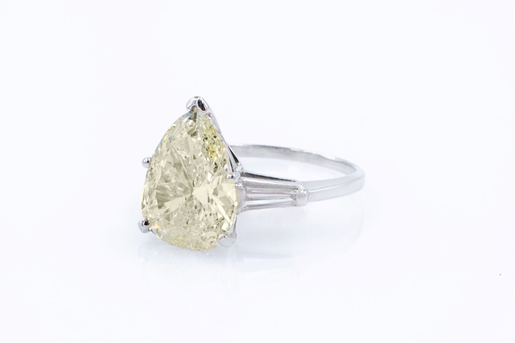 HUGE!!! 4.08 ct Pear Cut Diamond Ring