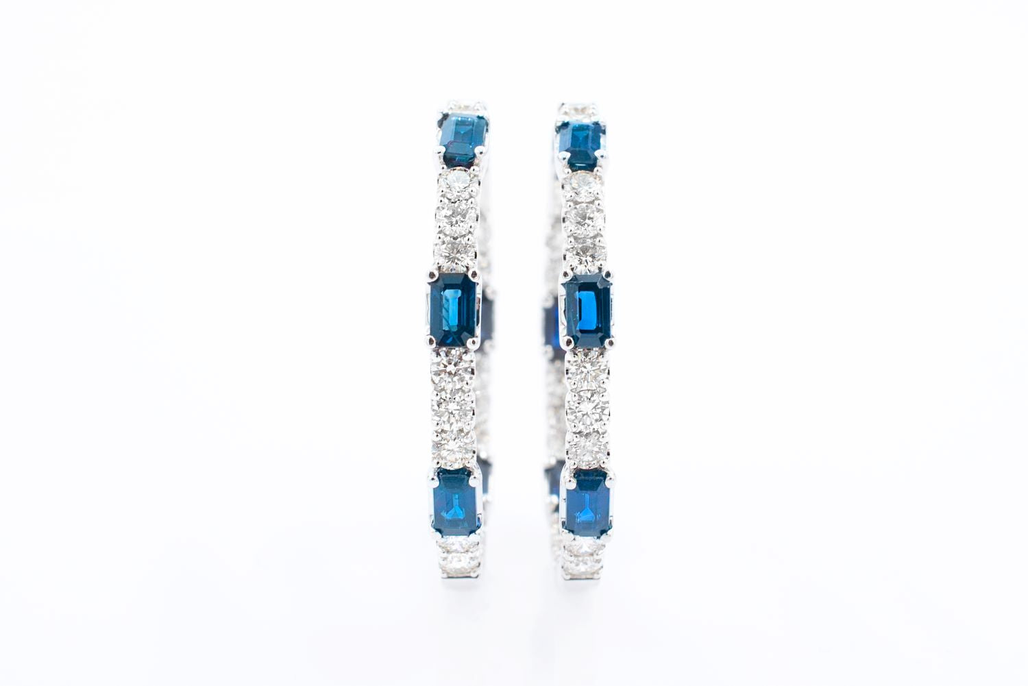 Sapphire and Diamond Hoop Earring