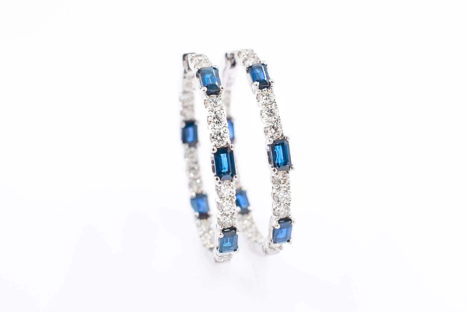 Sapphire and Diamond Hoop Earring