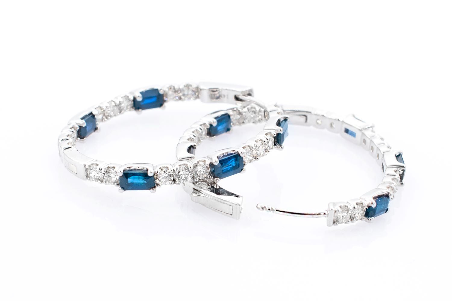 Sapphire and Diamond Hoop Earring