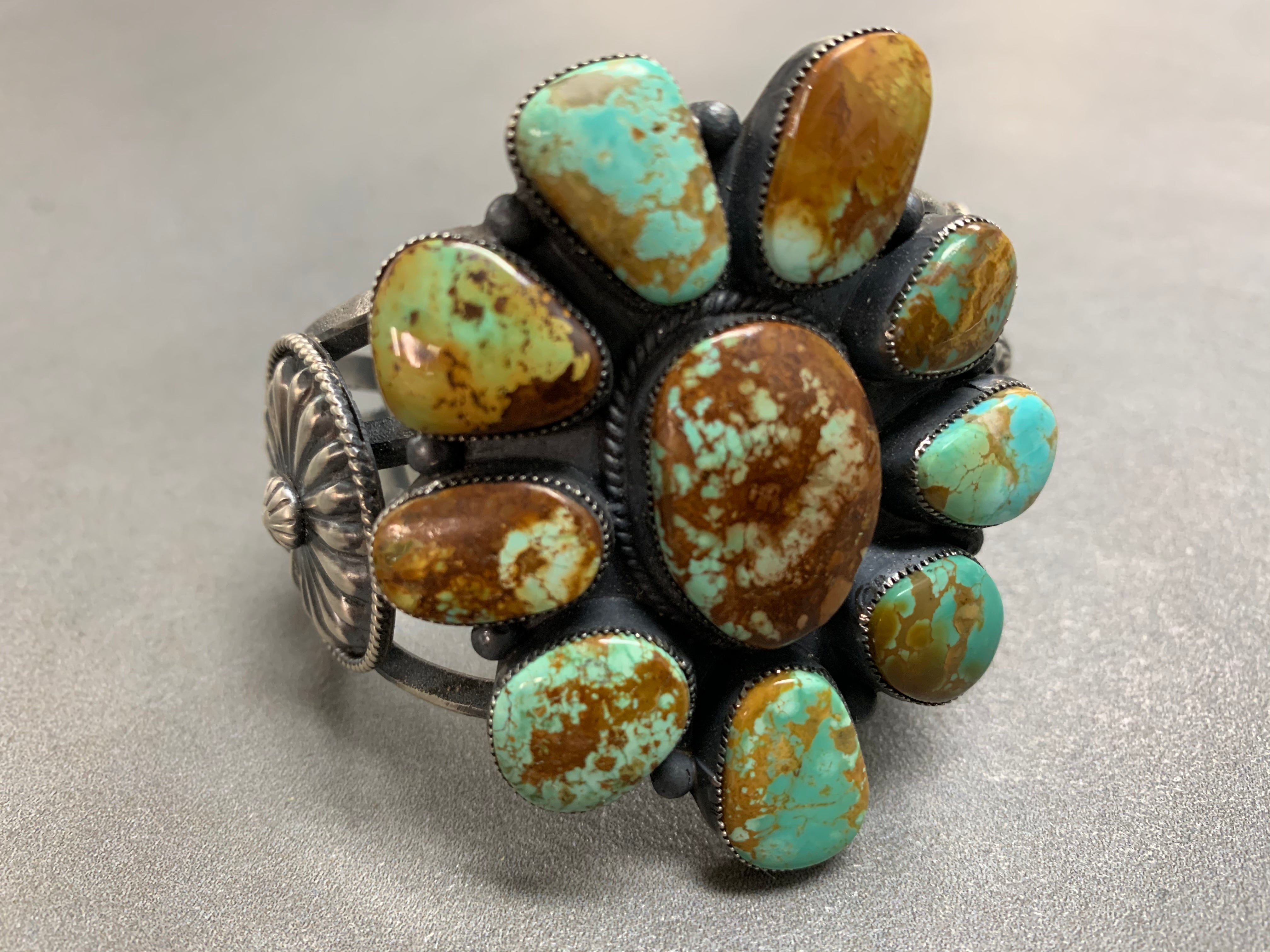 Hemerson Brown Navajo Sterling Silver Turquoise Cuff Bracelet