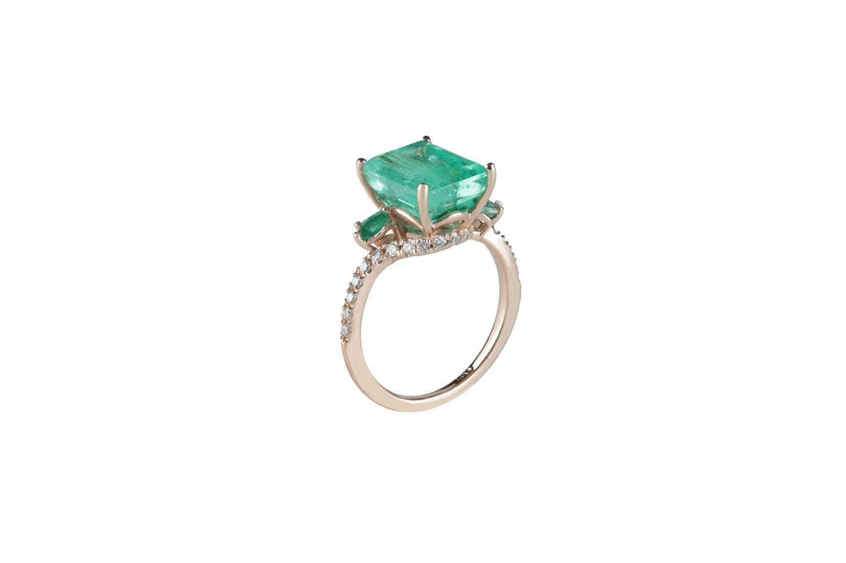 GIA Certified 4.75 ct Emerald and Diamond Ring