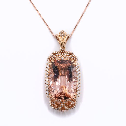 30 ct Morganite Pendant with Diamonds