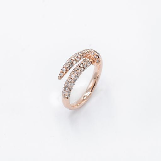 3/4 Ctw Rose Gold Diamond Nail Ring