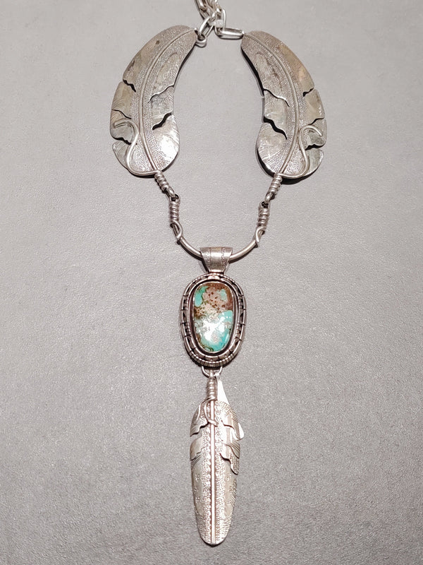 Feather Turquoise Necklace "Billy"