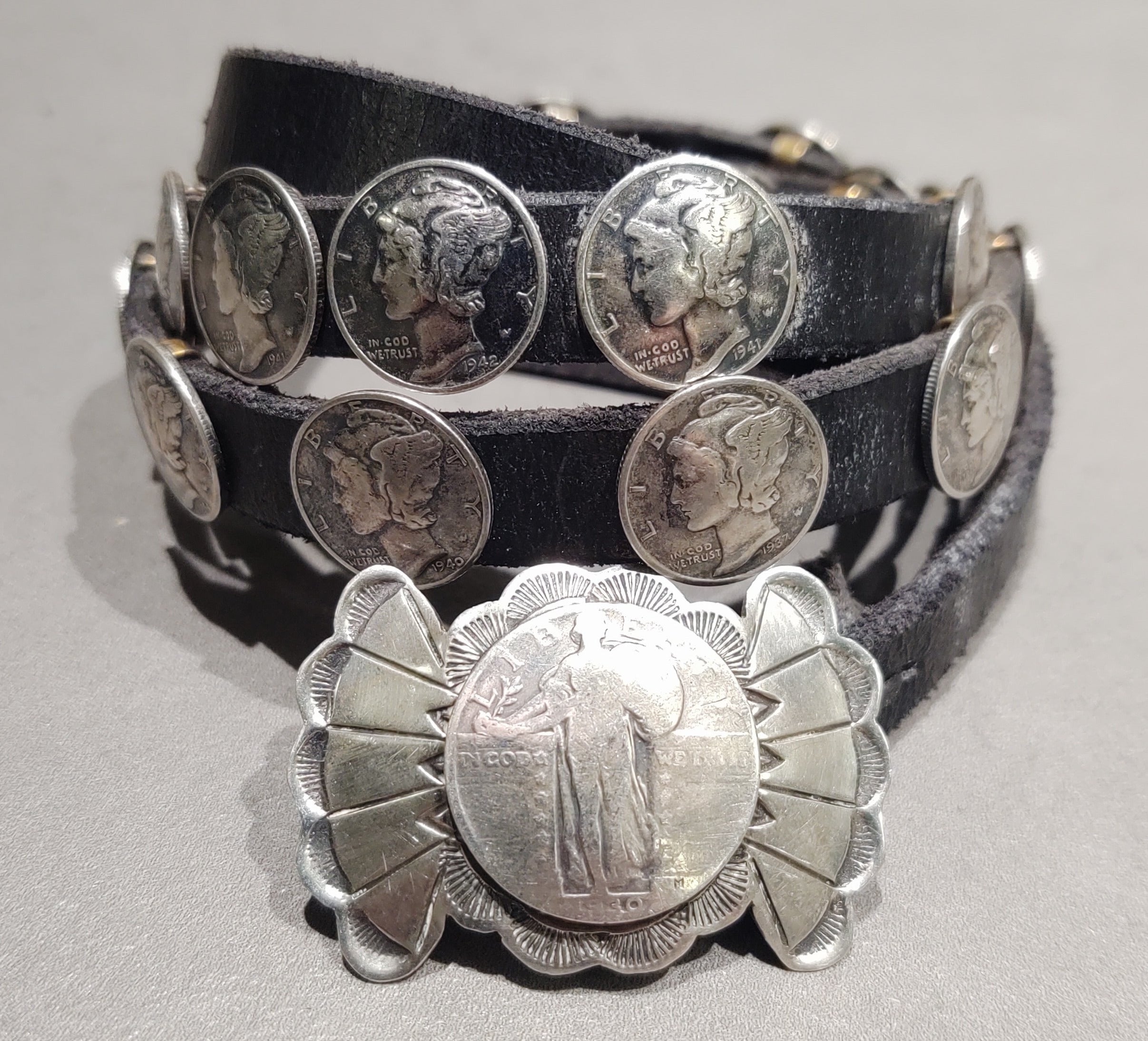 Mercury Dime Coin Belt - Handmade