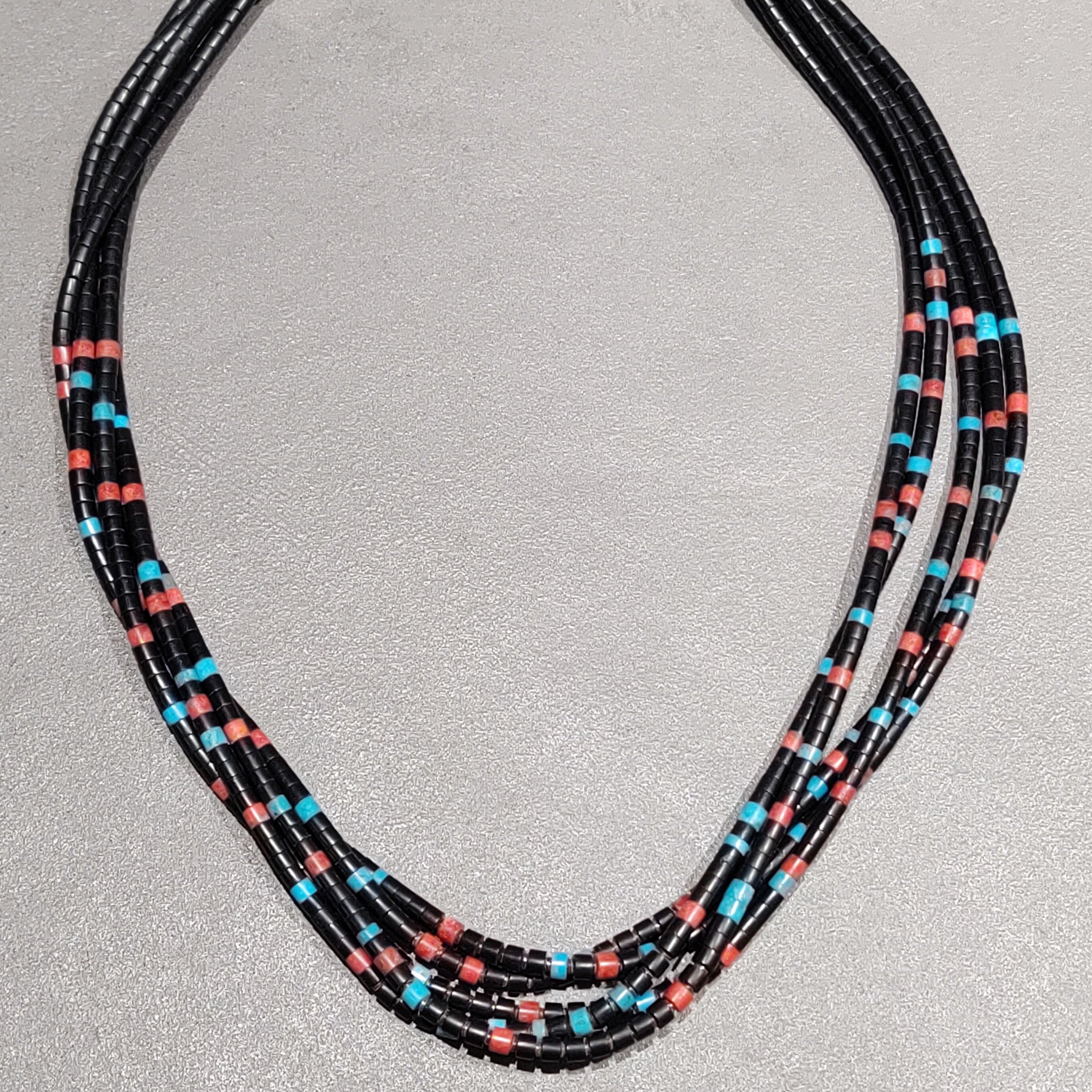 Ronald Chavez Kewa Sterling Silver Turquoise Bead Necklace - Handmade Native American