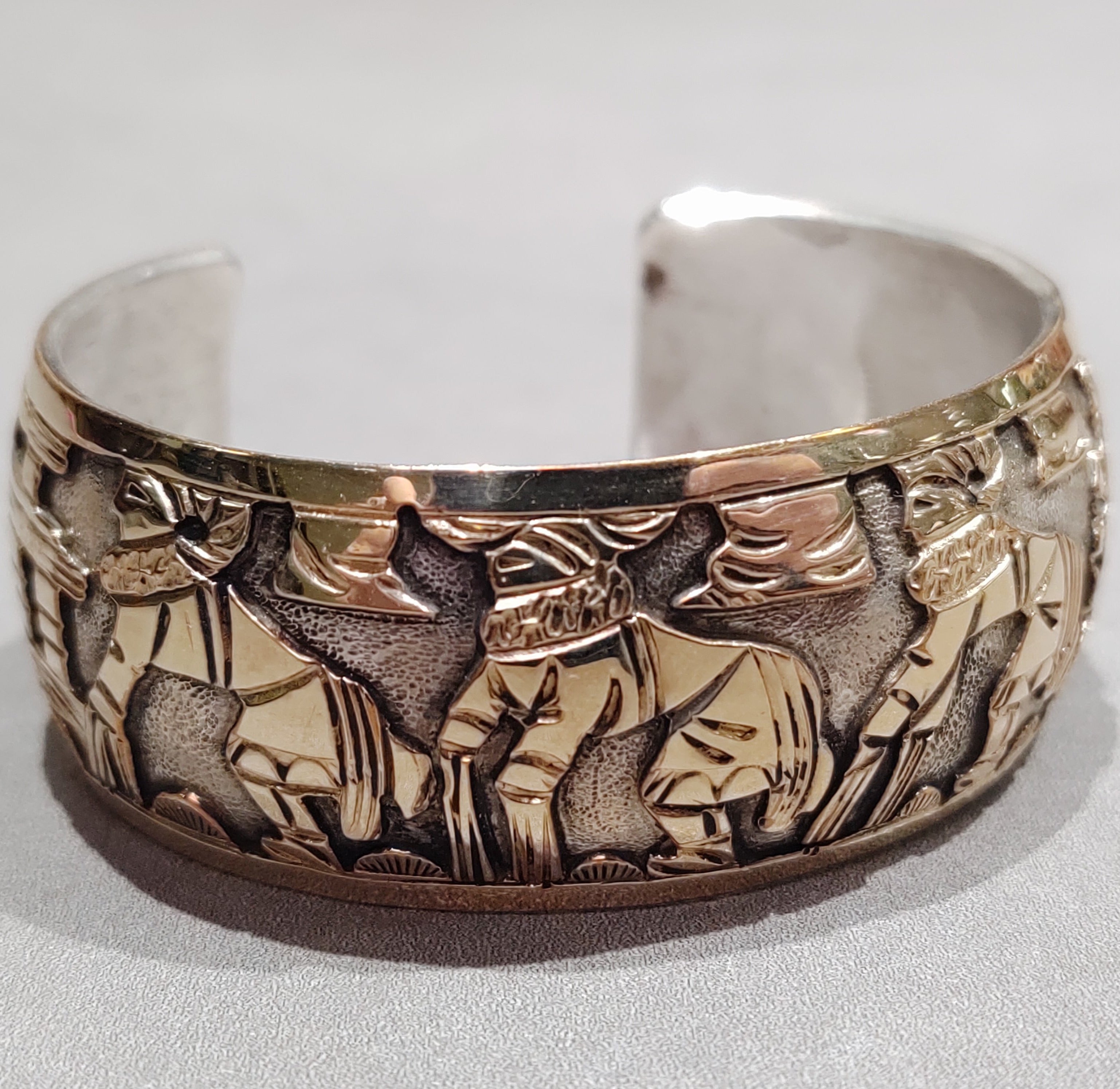 "R&J Simbolo" 14kt Gold &  Sterling silver Bracelet - Handmade Native American