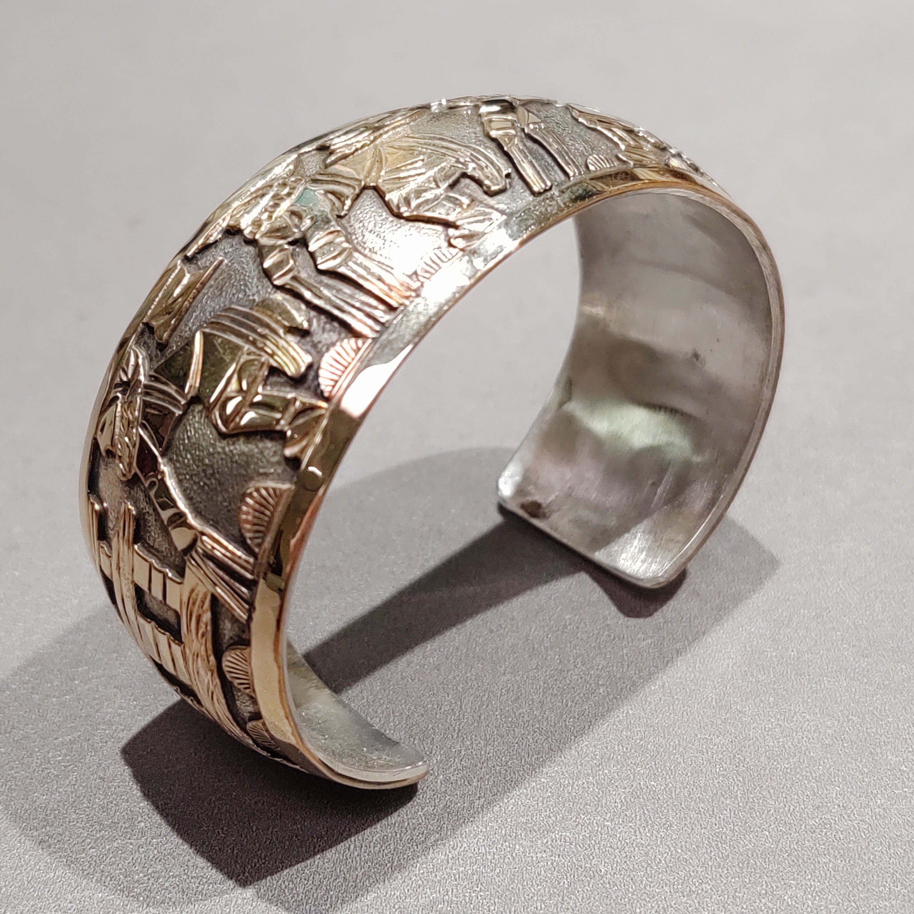 "R&J Simbolo" 14kt Gold &  Sterling silver Bracelet - Handmade Native American