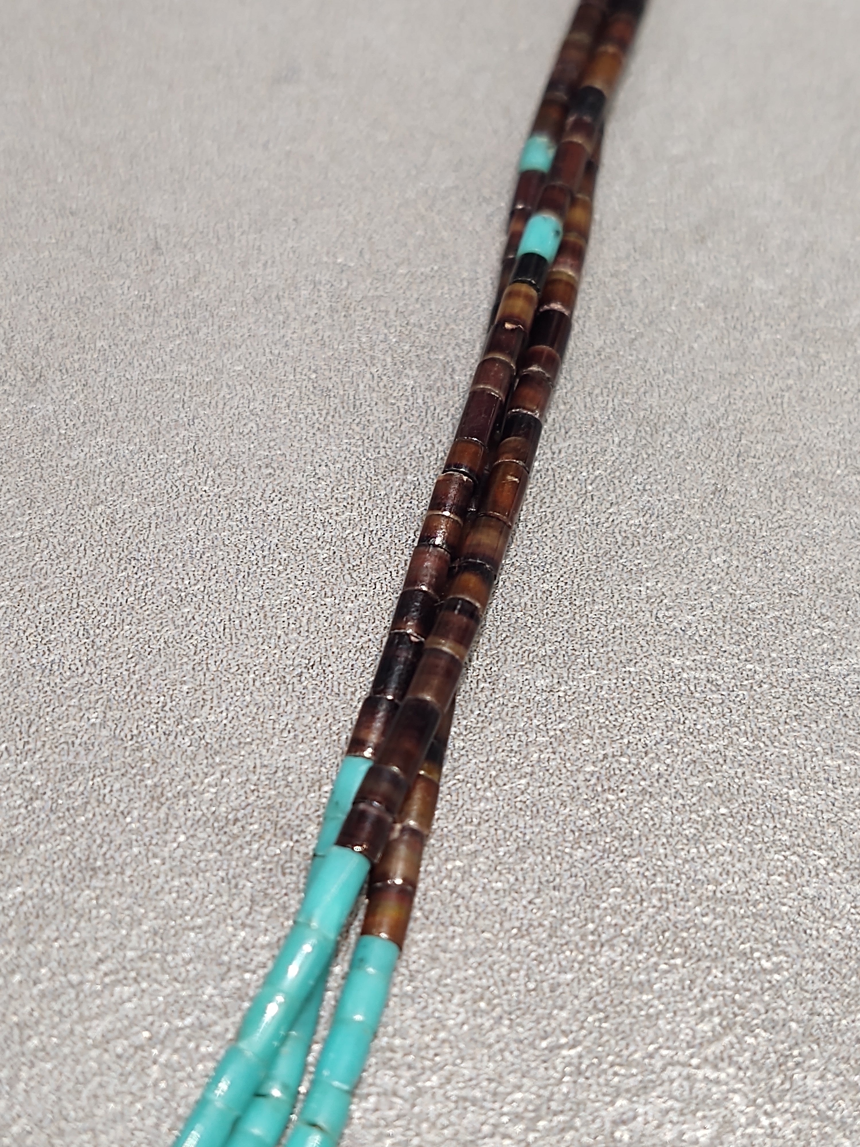 Penn Heishi Turquoise 3 Strand Kewa Necklace - Handmade Native American