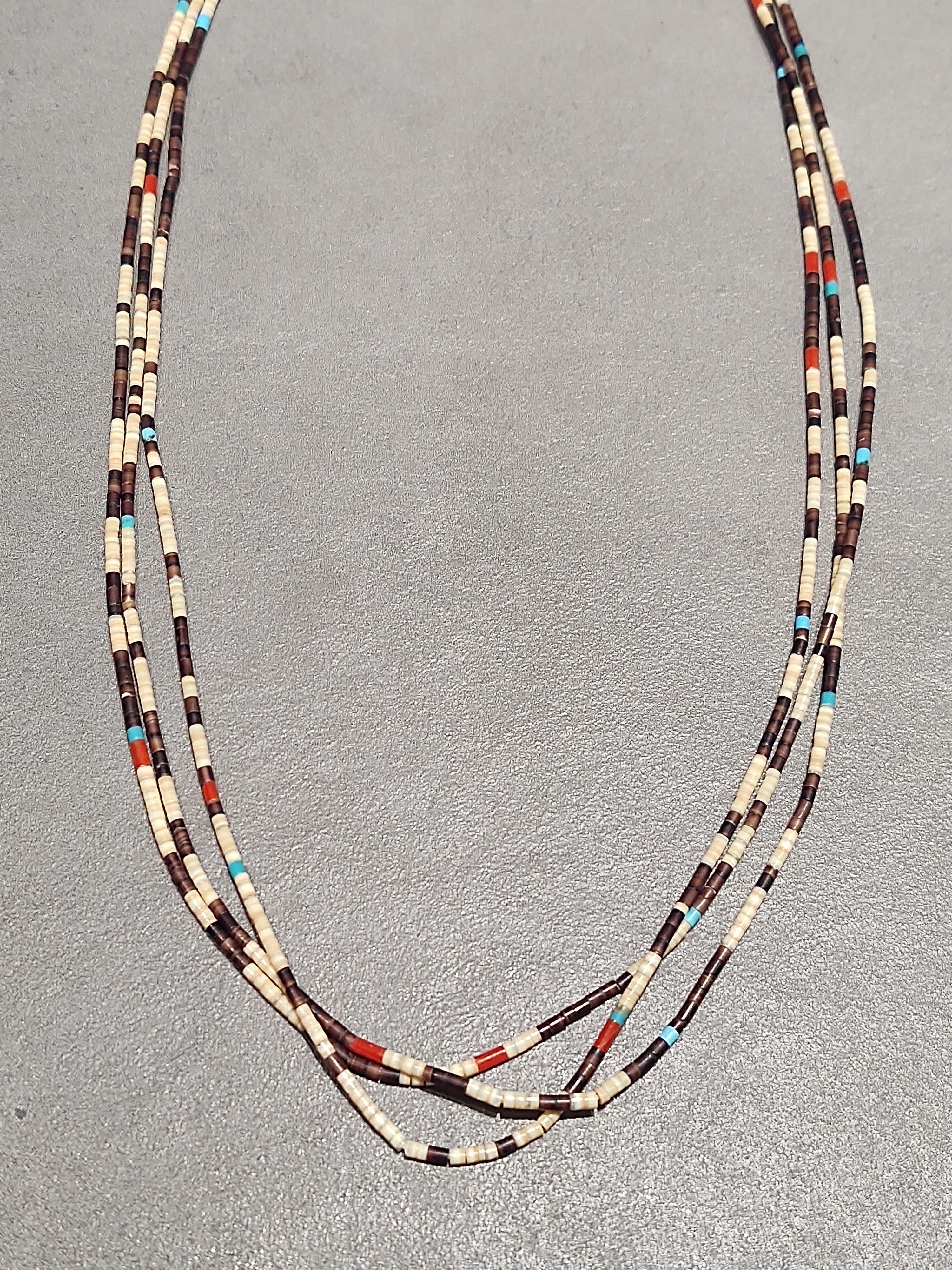 Heishi Coral Turquoise Kewa Necklace - Handmade Native American