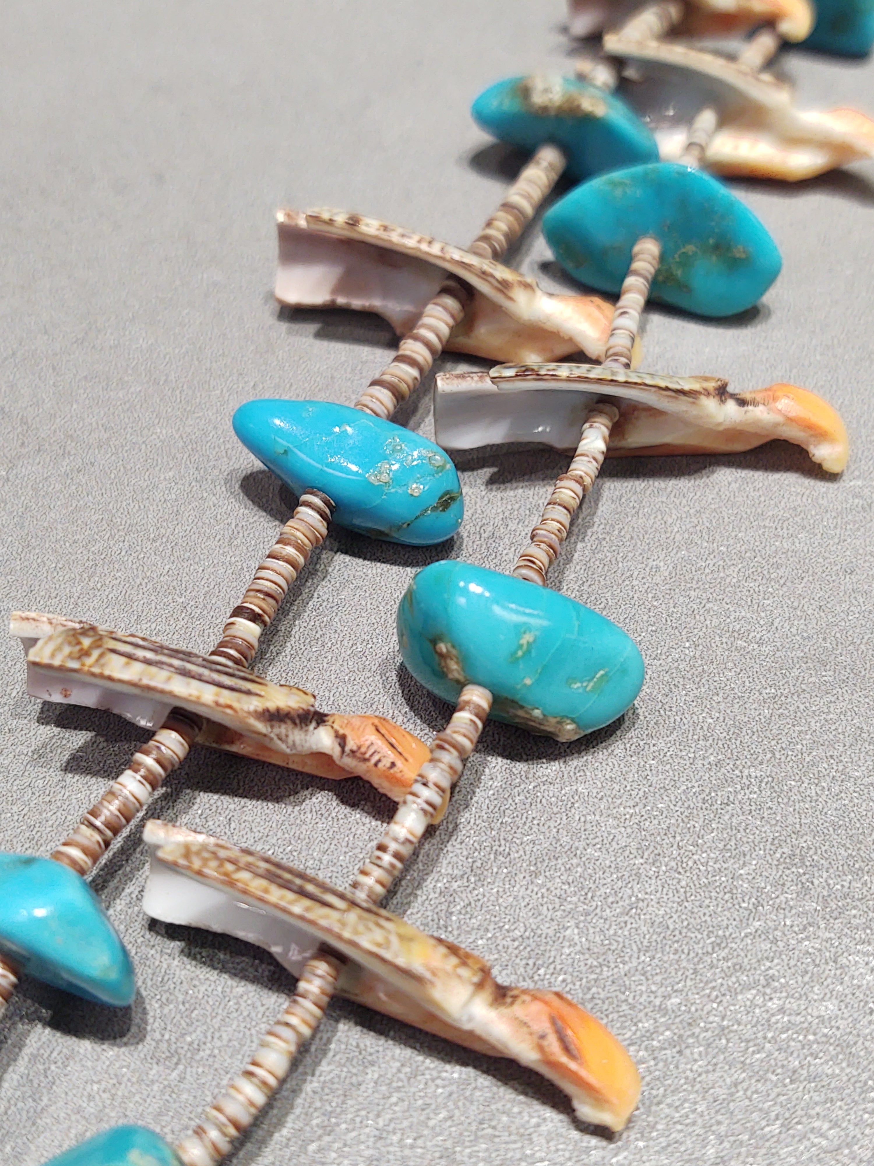 Kewa Turquoise Velouta Melon Heishi 2 Strand Necklace - Handmade Native American