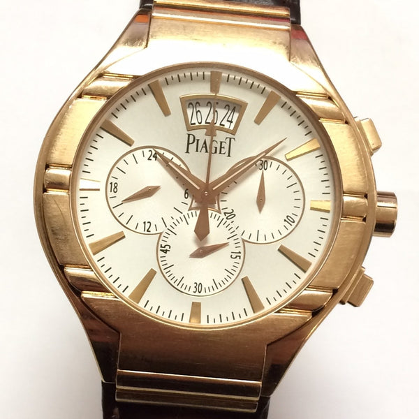 Piaget Polo Automatic Chronograph 18kt Rose Gold Mens Watch GOA32039