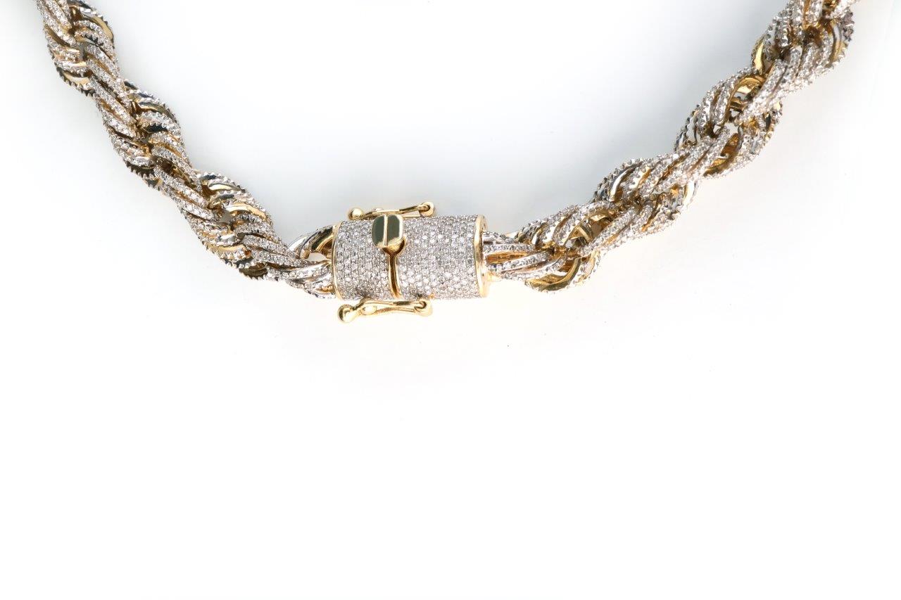 Diamond Lock Rope Chain Diamond Rope Chain 17.36 ctw 10k