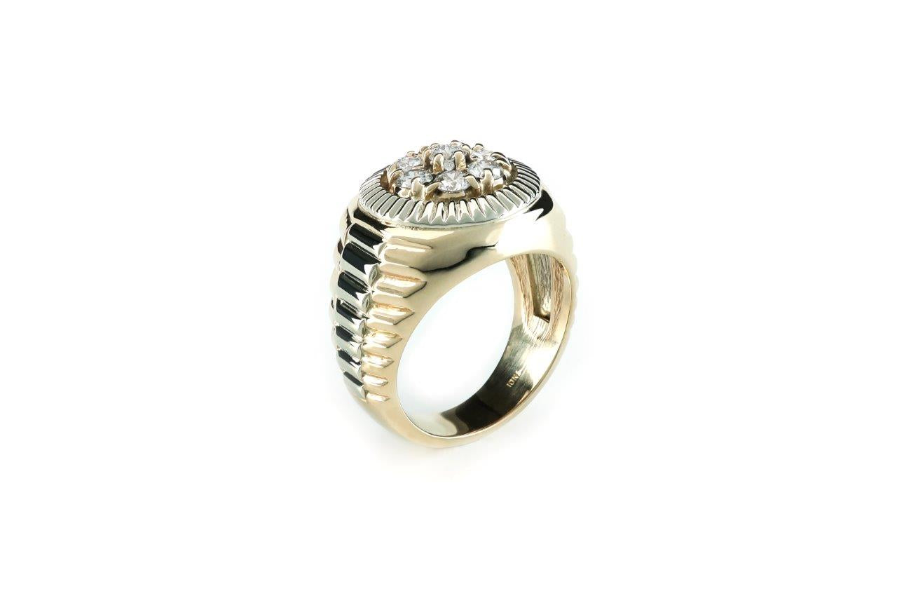 Men's Rolex-Style Diamond Ring 1.10ctw 10kt