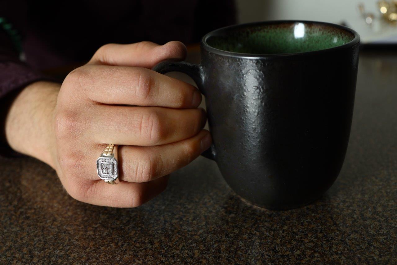 Men's Rolex-Style Diamond Ring 0.16ctw 10k