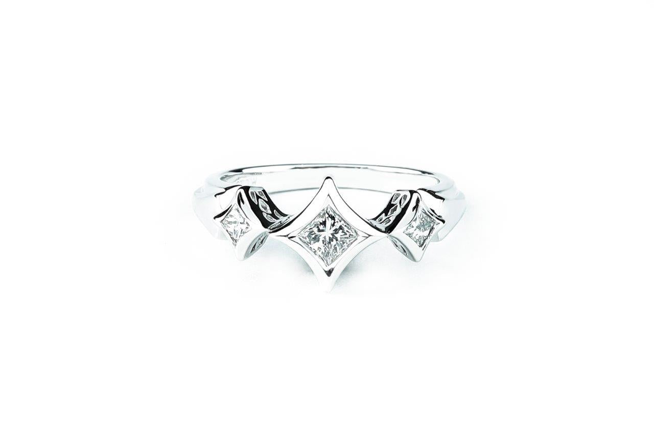 Modern Diamond Engagement Ring 0.35ctw 14k