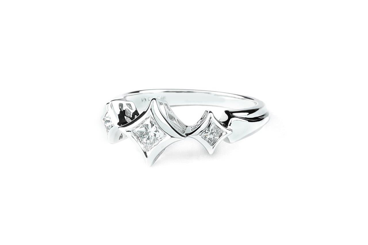 Modern Diamond Engagement Ring 0.35ctw 14k