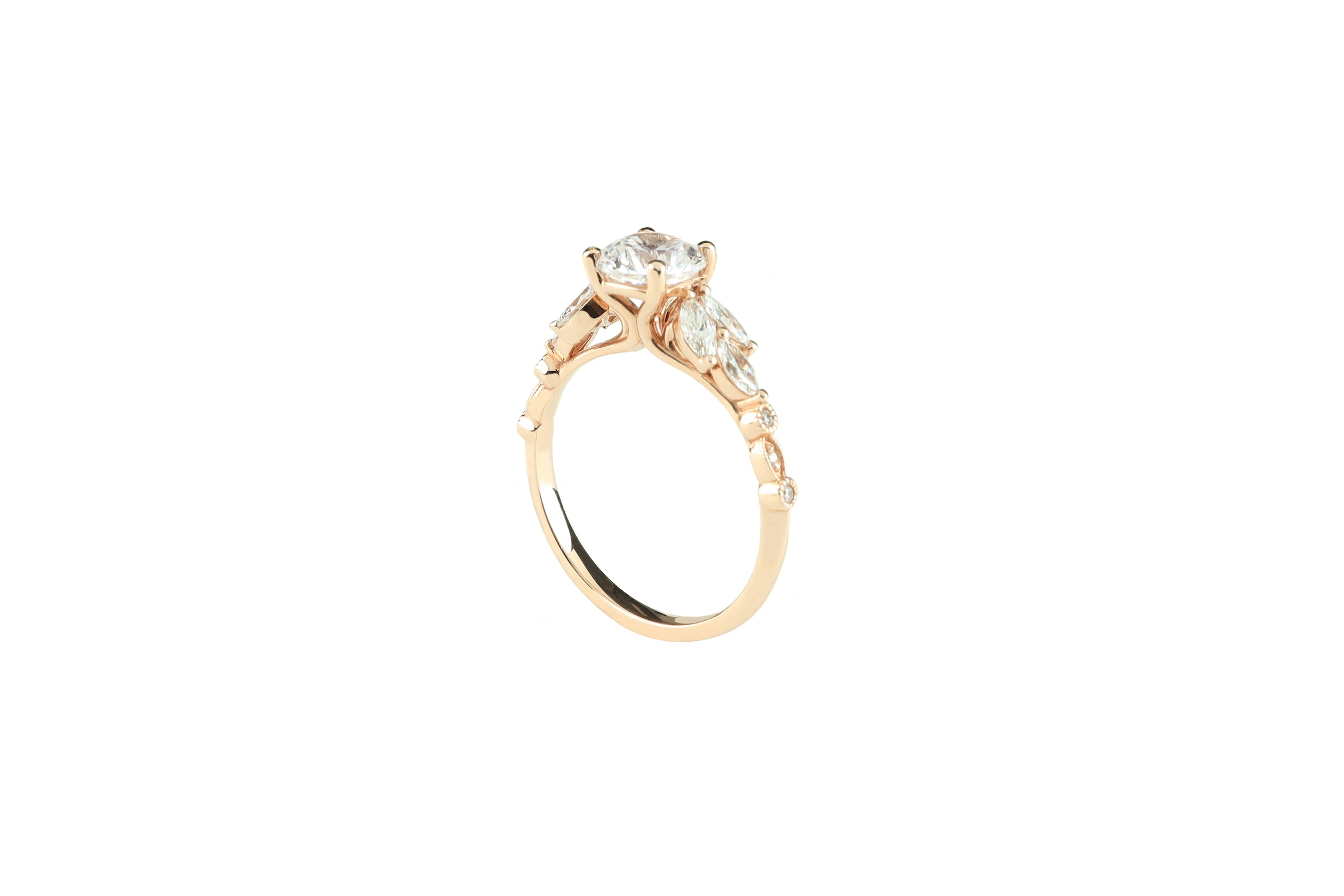 Luminar Diamond Engagement Ring 1.49 ctw 14k Rose Gold