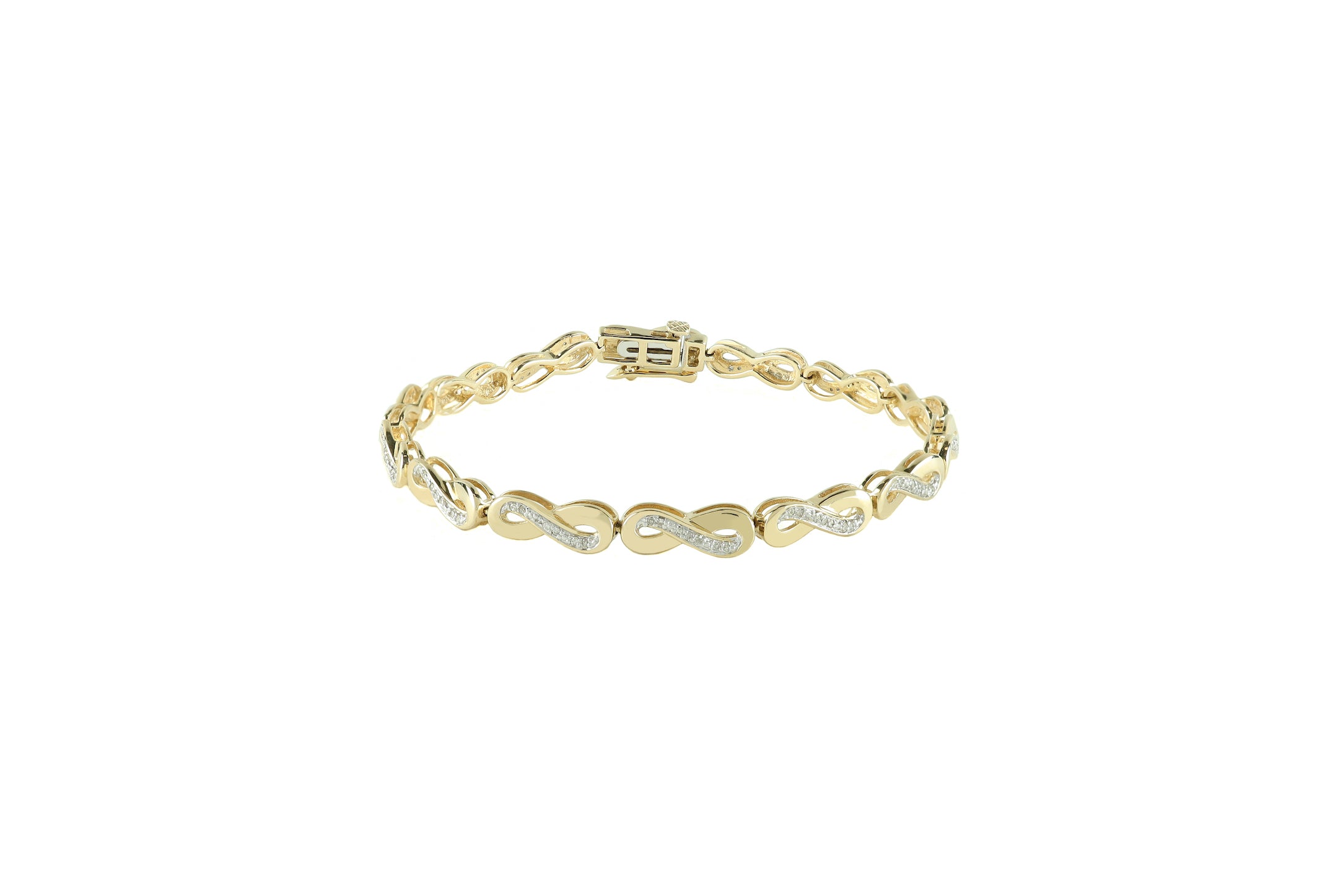 1/3 ctw Diamond Infinity Bracelet in Yellow Gold
