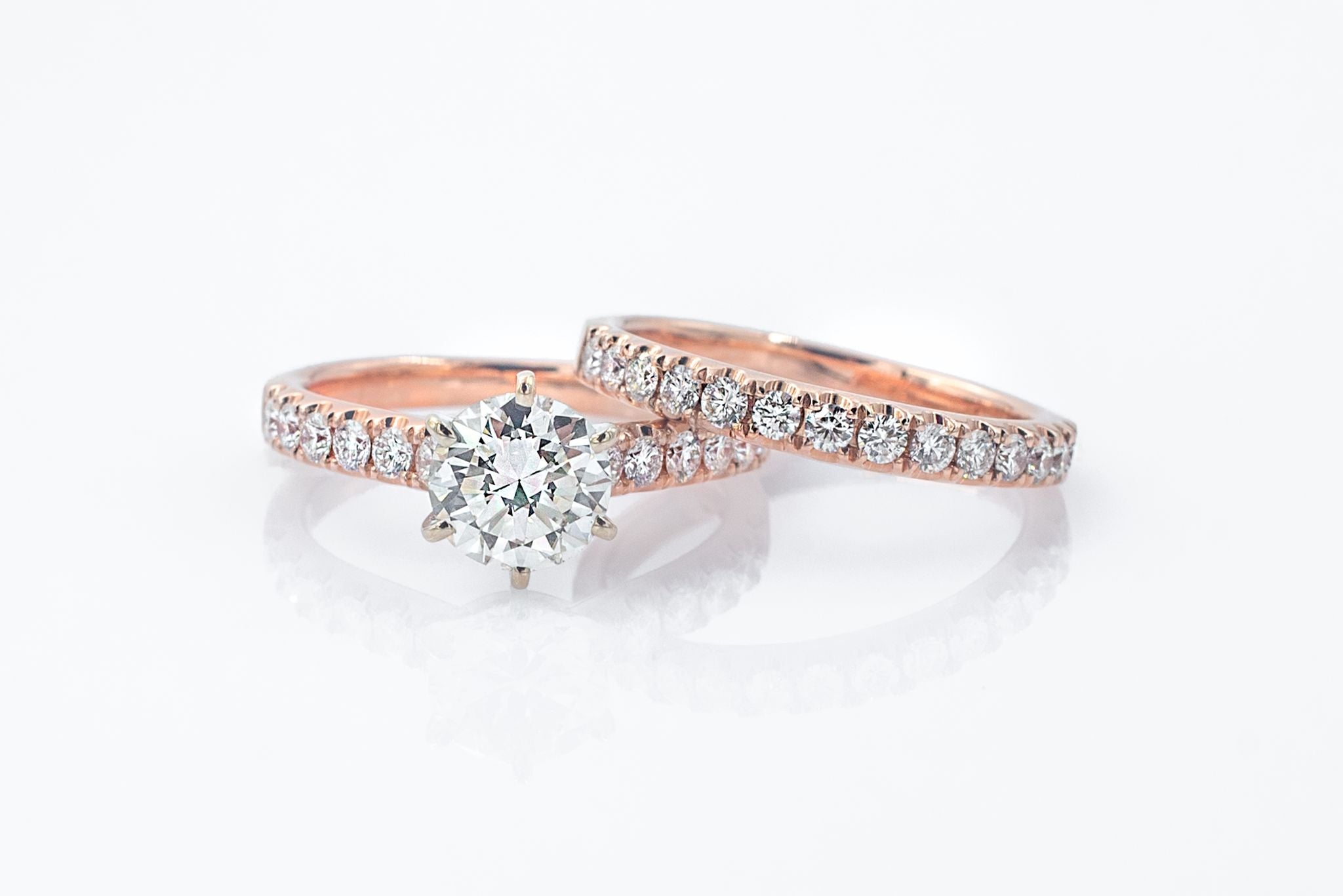 1.28 ct Rose Gold Wedding Set