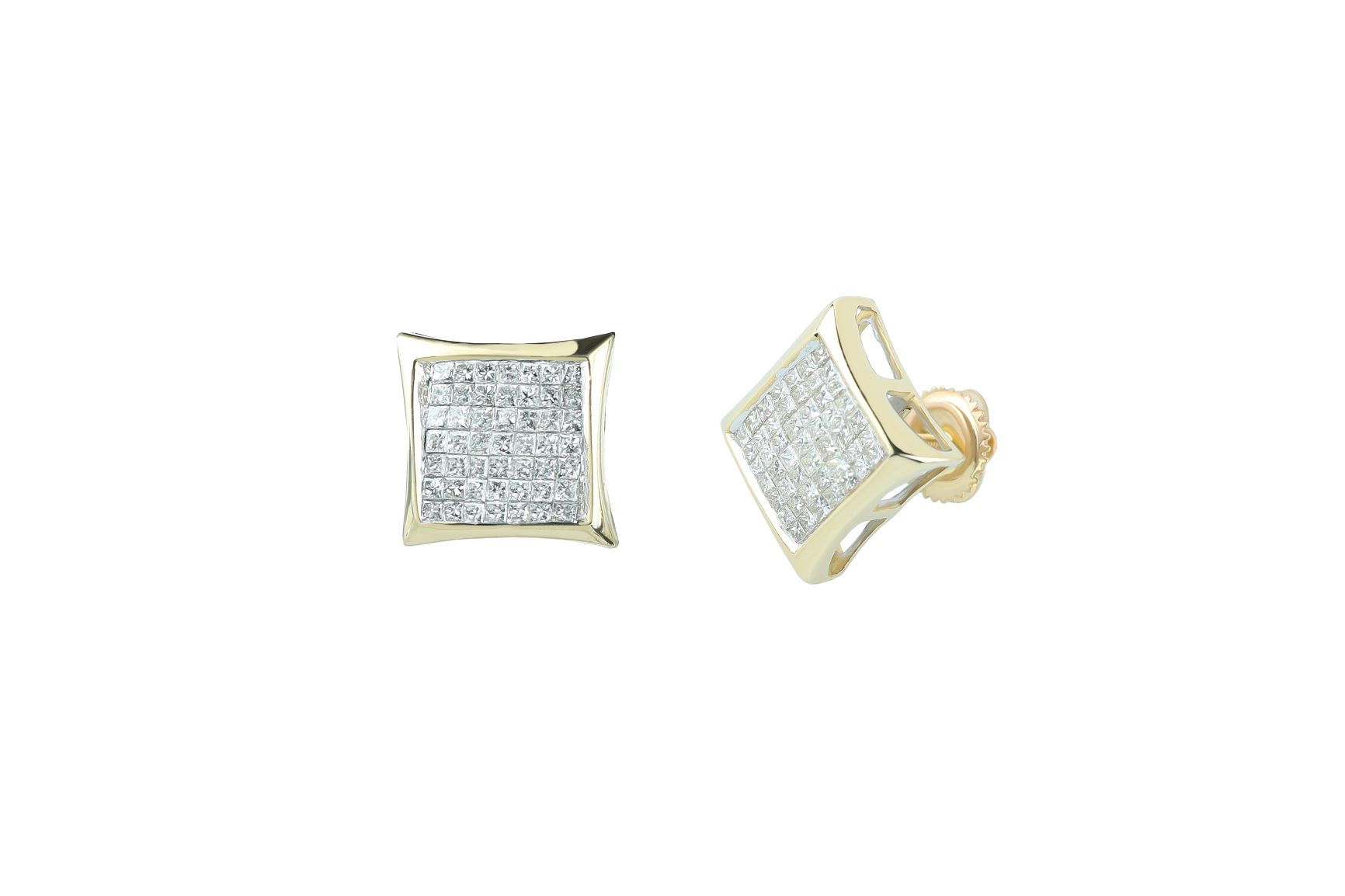 3/4 ctw Princess Cut Diamond Stud Earrings