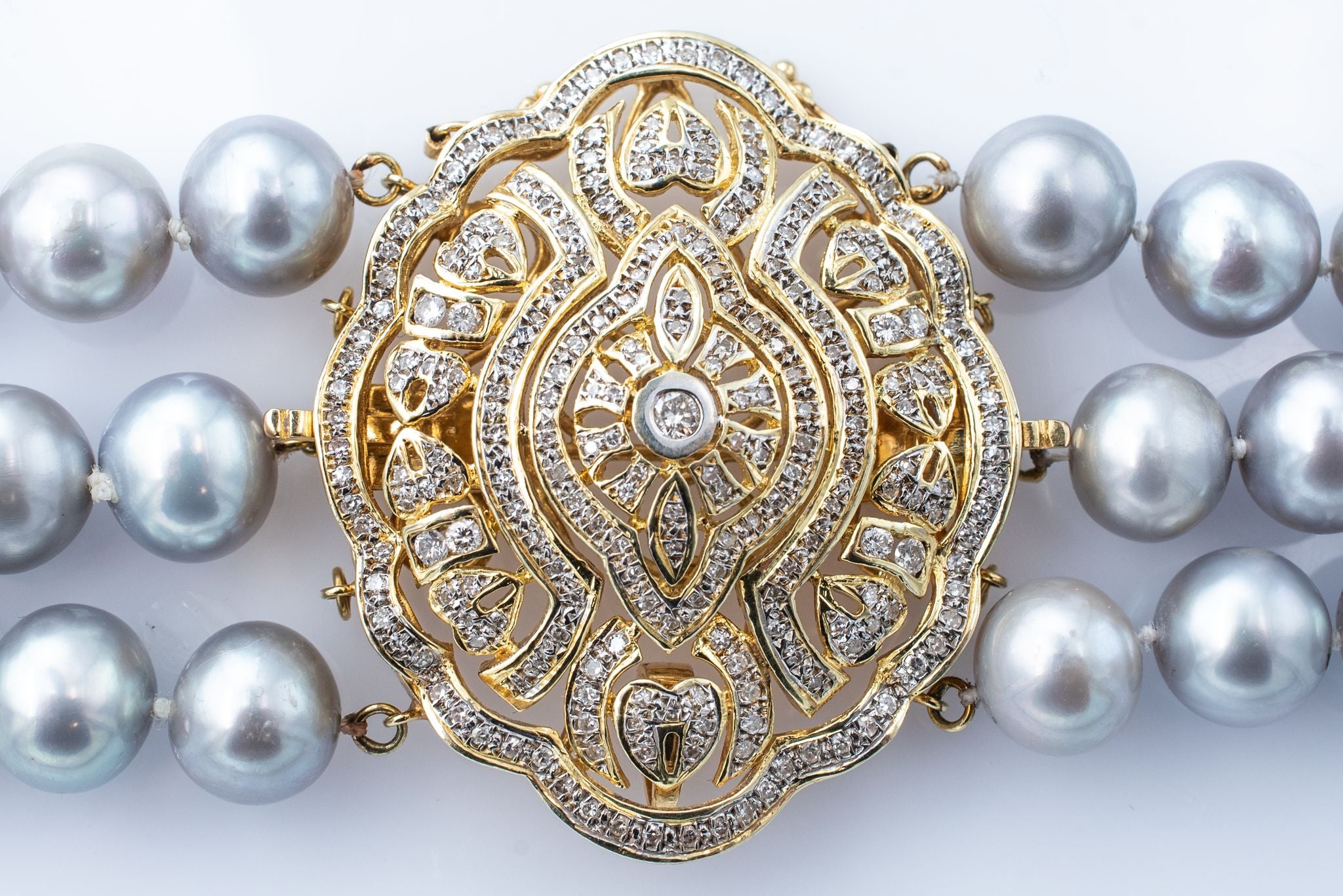 Vintage Grey Pearl Multi-Strand Necklace