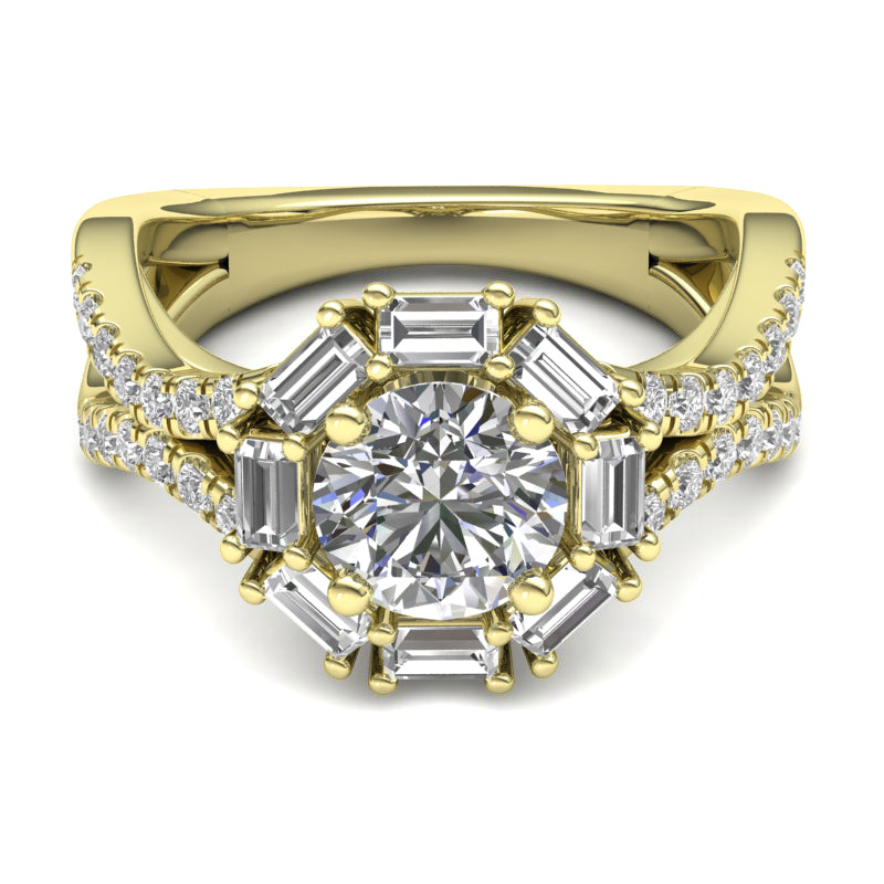 Diamond Halo Engagement Ring Luminar L8045E 1.70 ctw