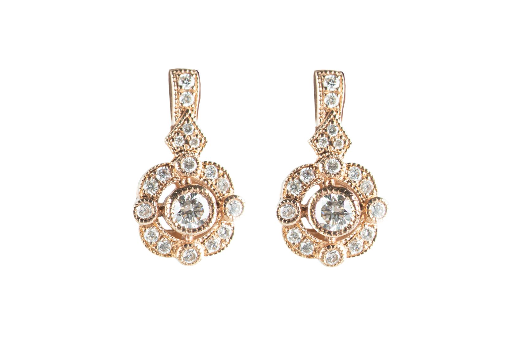 LeVian 0.41 ctw Vintage-Style Strawberry Gold Earrings