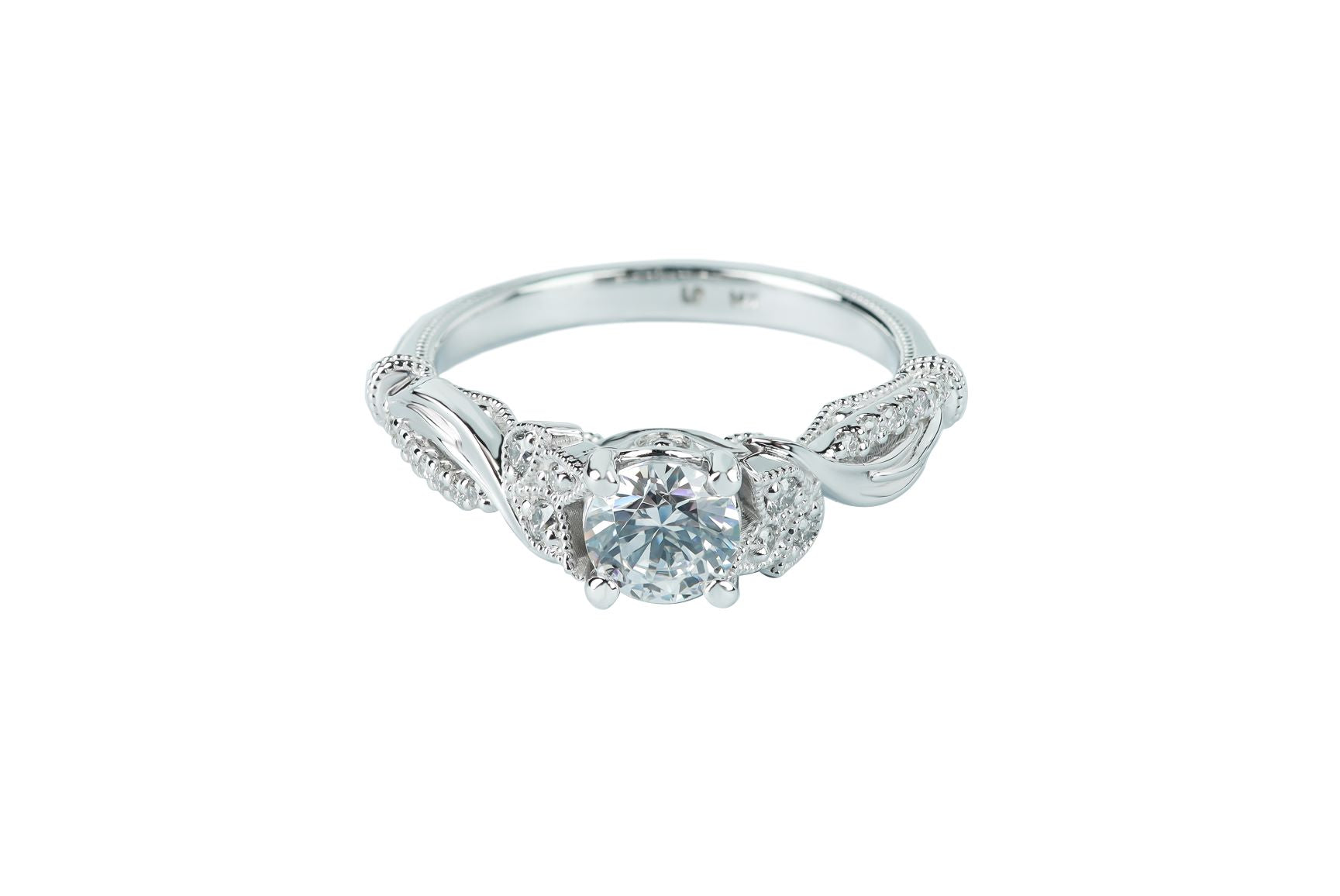 Luminar 2/3 ctw Floral Milgrain Diamond Engagement Ring