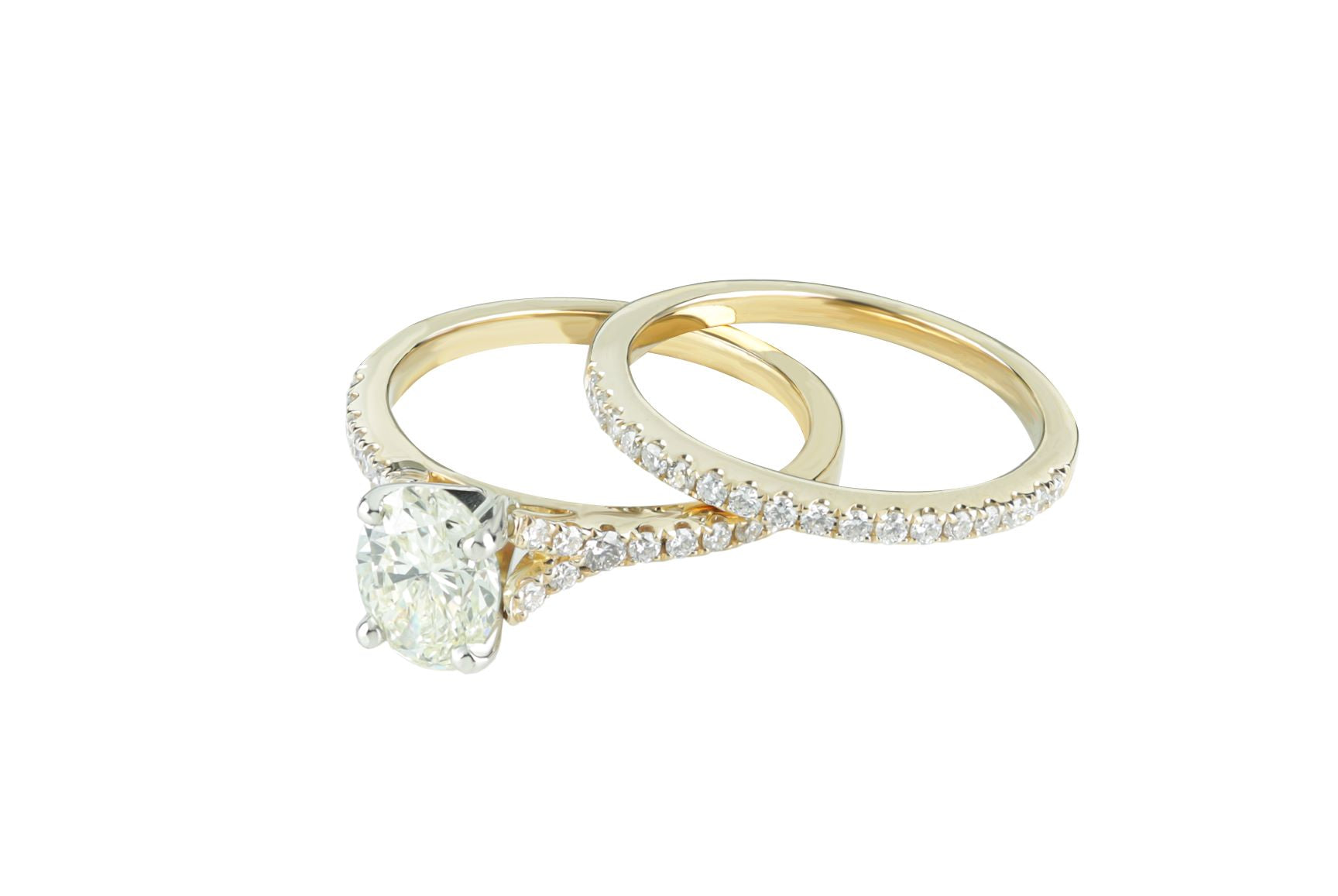 1.65 ctw GIA Certified Oval Cut Diamond Wedding Set